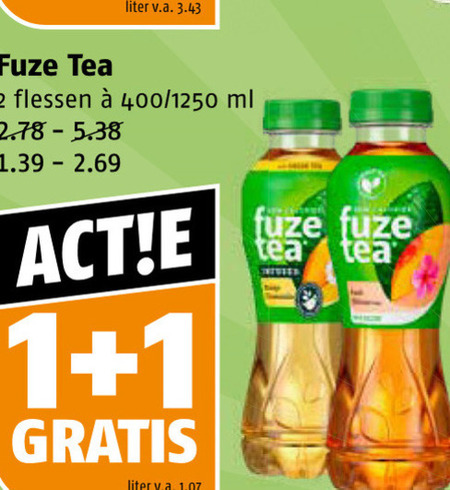 Fuze Tea   ice tea folder aanbieding bij  Poiesz - details