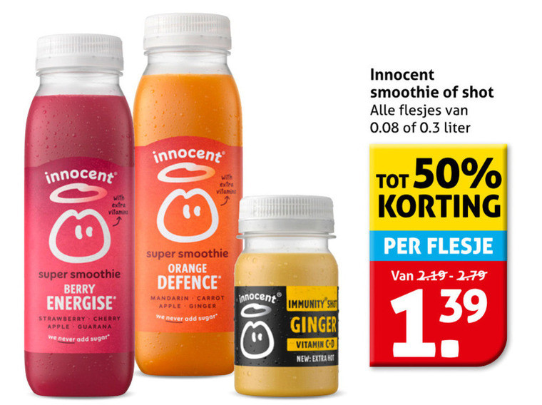 Innocent   fruitsmoothie folder aanbieding bij  Hoogvliet - details