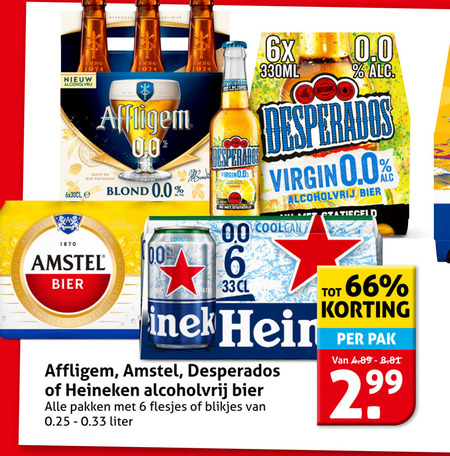 Heineken 0.0   blikje bier, alcoholvrij bier folder aanbieding bij  Hoogvliet - details