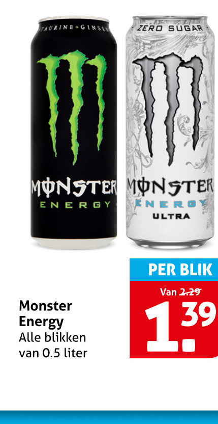 Monster   energiedrank folder aanbieding bij  Hoogvliet - details