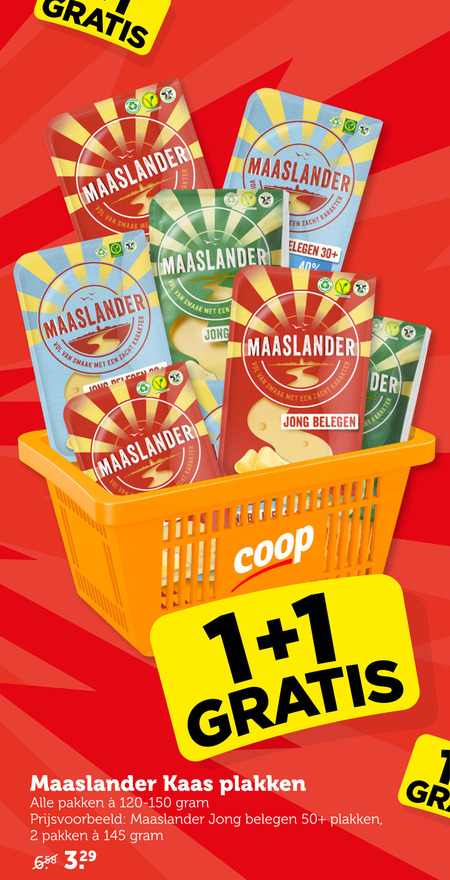 Maaslander   kaasplakken folder aanbieding bij  Coop - details