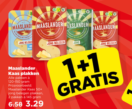 Maaslander   kaasplakken folder aanbieding bij  Plus - details