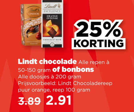 Lindt   chocolade folder aanbieding bij  Plus - details