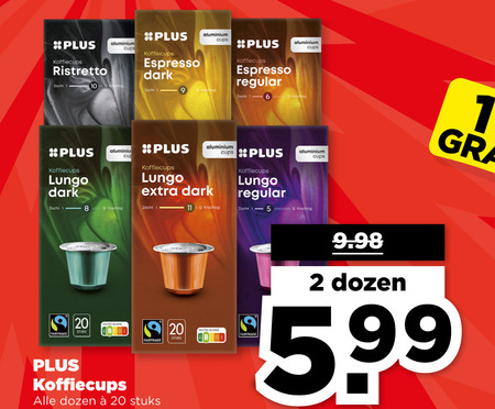 Plus Huismerk   koffiecups folder aanbieding bij  Plus - details