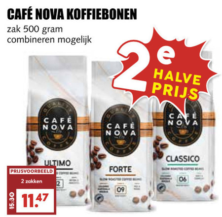 Cafe Nova   koffiebonen folder aanbieding bij  MCD Supermarkt Basis - details