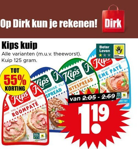 Kips   pate folder aanbieding bij  Dirk - details