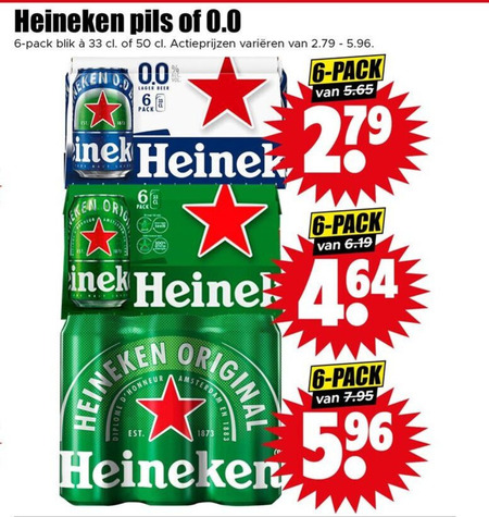 Heineken   blikje bier folder aanbieding bij  Dirk - details