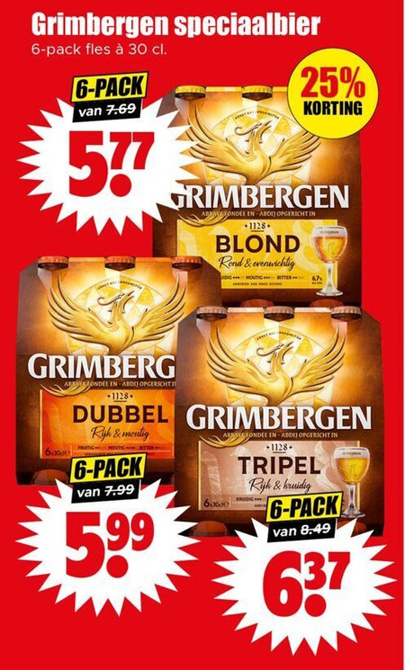 Grimbergen   speciaalbier folder aanbieding bij  Dirk - details
