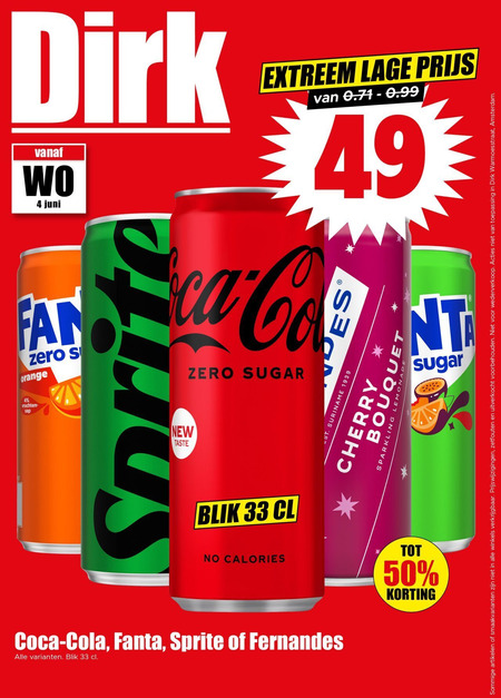 Coca-Cola   frisdrank, cola folder aanbieding bij  Dirk - details