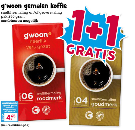 Gwoon   koffie folder aanbieding bij  Boons Markt - details