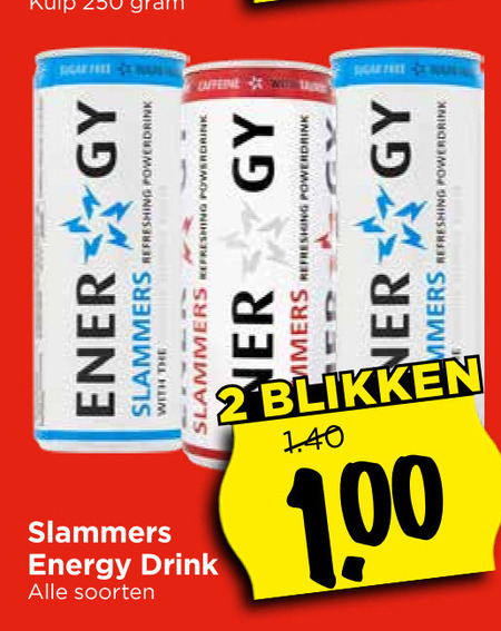Slammers   energiedrank folder aanbieding bij  Vomar - details