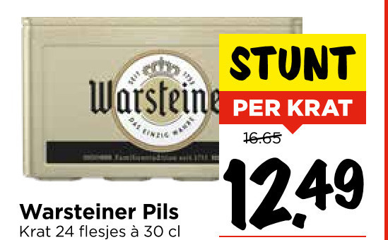Warsteiner   krat bier folder aanbieding bij  Vomar - details