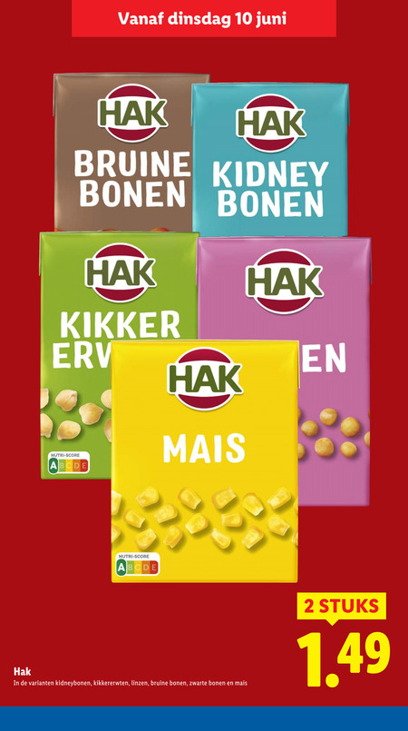 Hak   kikkererwten, bonen folder aanbieding bij  Lidl - details