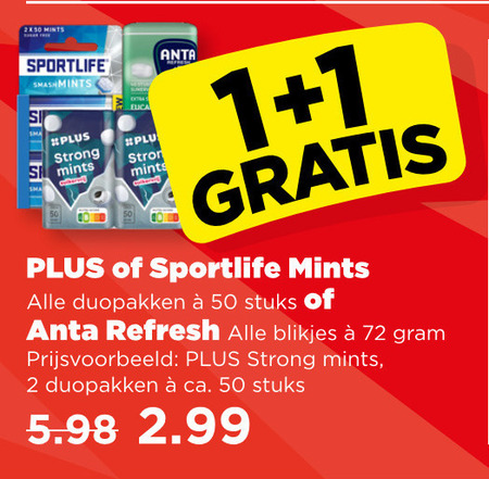 Sportlife   kauwgom folder aanbieding bij  Plus - details