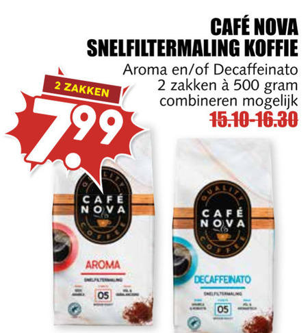 Cafe Nova   koffie folder aanbieding bij  MCD Supermarkt Basis - details