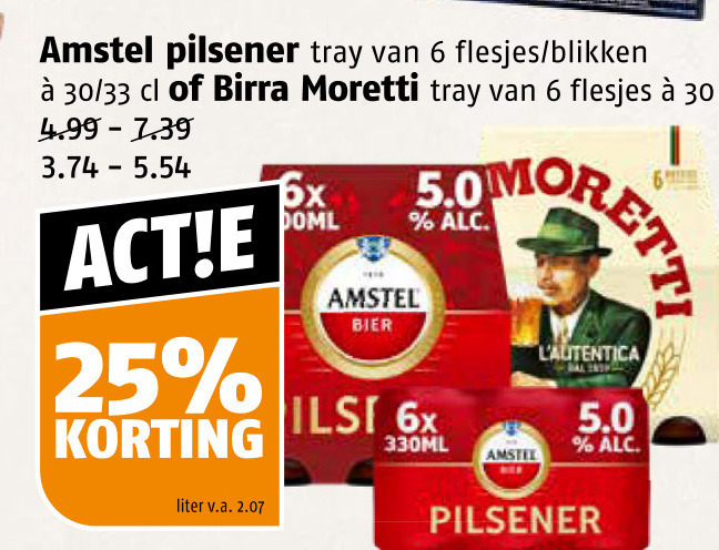 Amstel   bier, blikje bier folder aanbieding bij  Poiesz - details