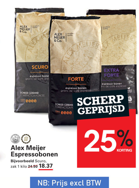 Alex Meijer   koffiebonen folder aanbieding bij  Sligro - details