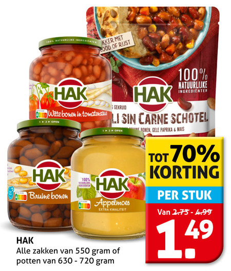 Hak   appelmoes, bruine bonen folder aanbieding bij  Hoogvliet - details