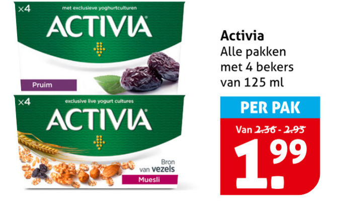 Danone Activia   vruchtenyoghurt folder aanbieding bij  Hoogvliet - details