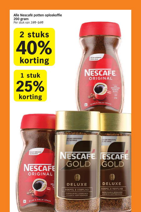 Nescafe   oploskoffie folder aanbieding bij  Albert Heijn - details