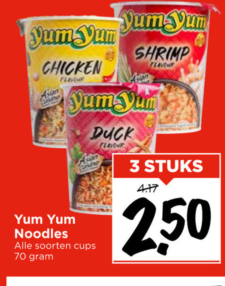 Yum Yum   noodles folder aanbieding bij  Vomar - details