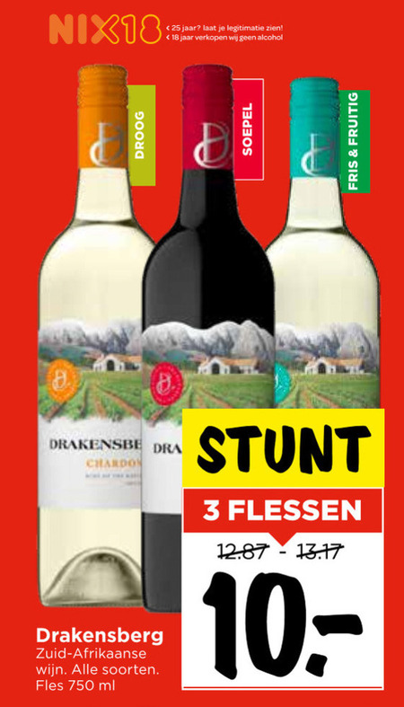 Drakensberg   rode wijn, witte wijn folder aanbieding bij  Vomar - details