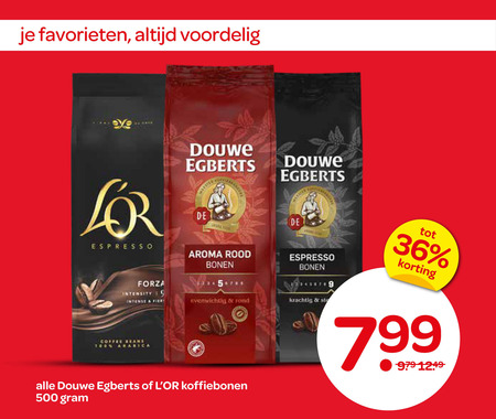 Douwe Egberts L Or   koffiebonen folder aanbieding bij  Spar - details