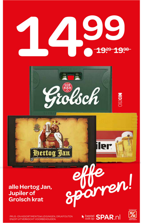 Hertog Jan   krat bier folder aanbieding bij  Spar - details