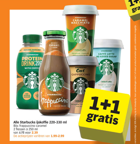 Starbucks   ijskoffie folder aanbieding bij  Albert Heijn - details
