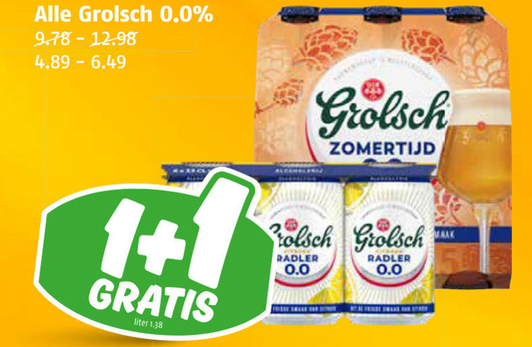 Grolsch   alcoholvrij bier folder aanbieding bij  Poiesz - details