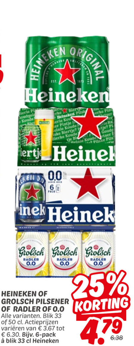 Heineken 0.0   blikje bier folder aanbieding bij  Dekamarkt - details