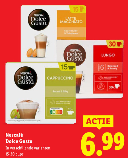 Nescafe   dolce gusto capsules folder aanbieding bij  Lidl - details