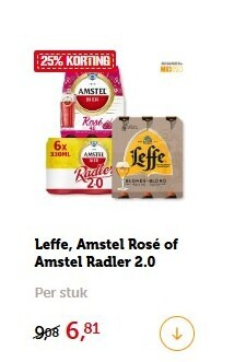Leffe   radler bier, blikje bier folder aanbieding bij  Coop - details