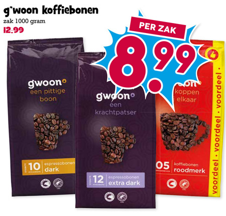 Gwoon   koffiebonen folder aanbieding bij  Boons Markt - details