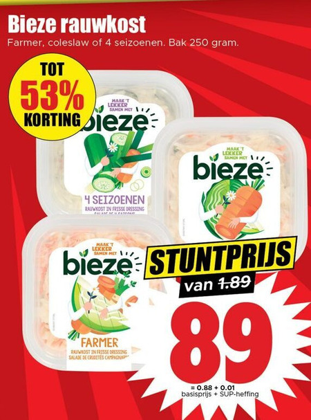 Bieze   rauwkost folder aanbieding bij  Dirk - details