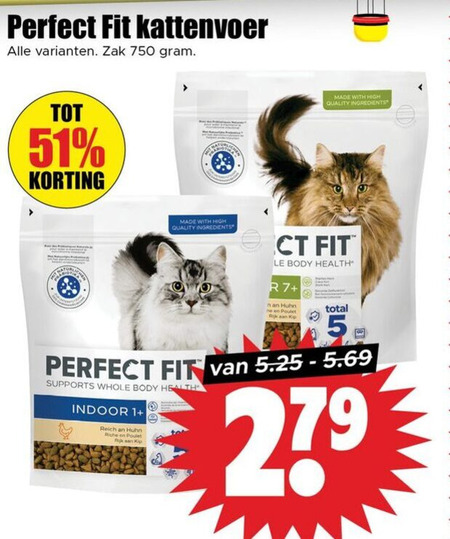 Perfect Fit   kattenvoer folder aanbieding bij  Dirk - details