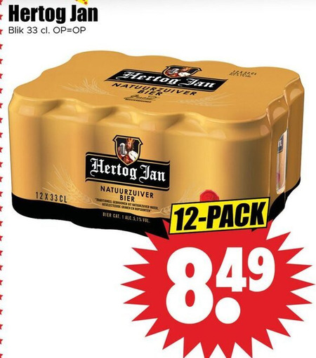 Hertog Jan   blikje bier folder aanbieding bij  Dirk - details