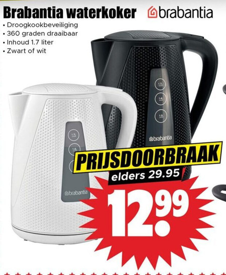 Brabantia   waterkoker folder aanbieding bij  Dirk - details