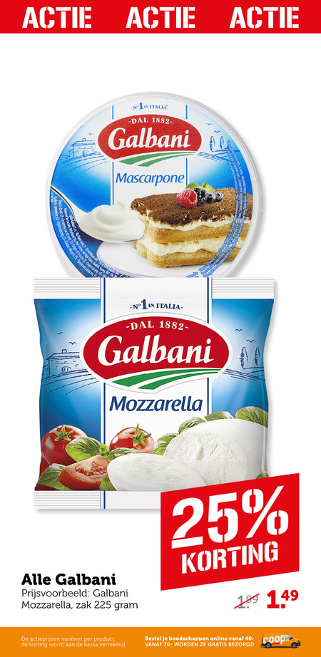 Galbani   mozzarella folder aanbieding bij  Coop - details