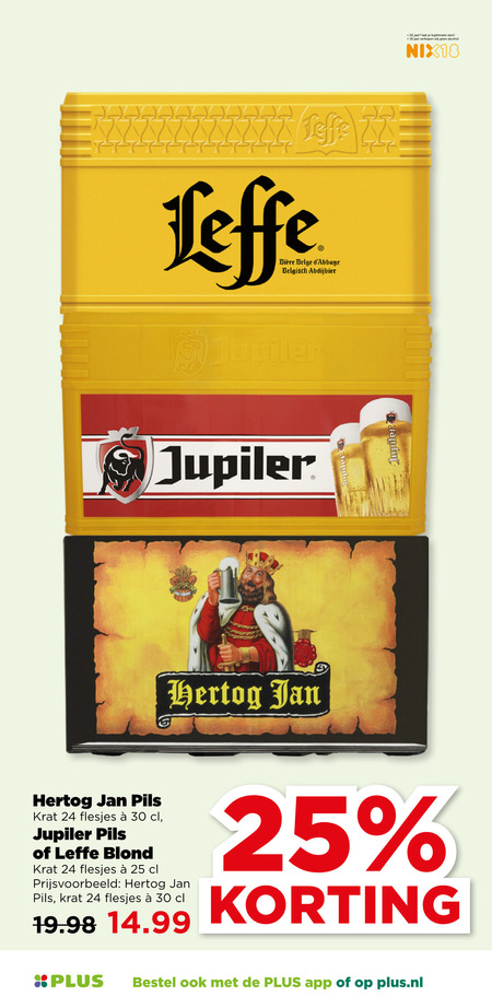 Hertog Jan   krat bier folder aanbieding bij  Plus - details
