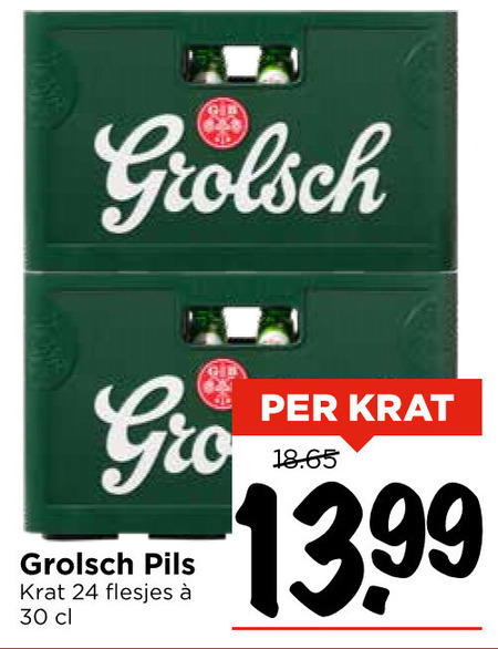 Grolsch   krat bier folder aanbieding bij  Vomar - details