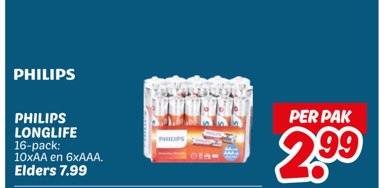 Philips   batterij folder aanbieding bij  Dekamarkt - details