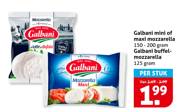 Galbani   mozzarella folder aanbieding bij  Hoogvliet - details
