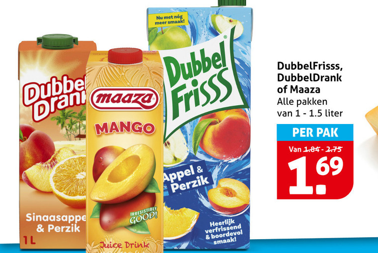 Maaza   fruitdrank folder aanbieding bij  Hoogvliet - details