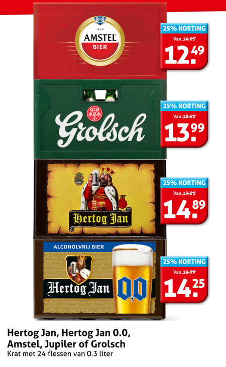 Hertog Jan   krat bier folder aanbieding bij  Hoogvliet - details