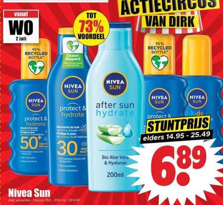 Nivea   zonnebrandolie folder aanbieding bij  Dirk - details