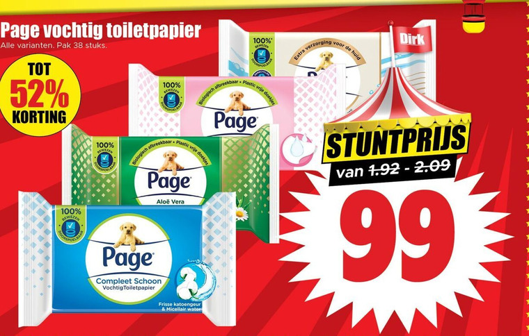Page   vochtig toiletpapier folder aanbieding bij  Dirk - details