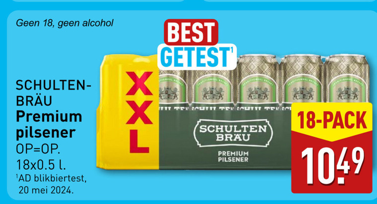 Schultenbrau   blikje bier folder aanbieding bij  Aldi - details