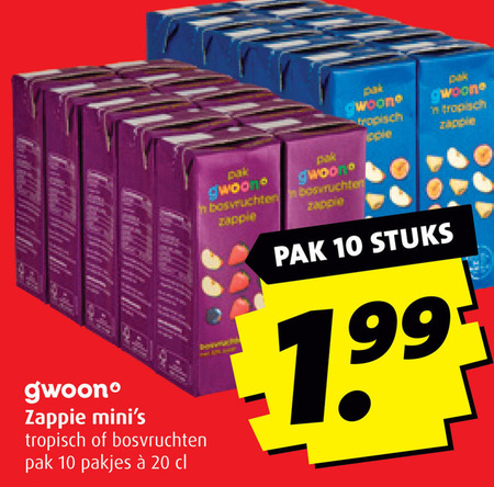 Gwoon   fruitdrank folder aanbieding bij  Boni - details