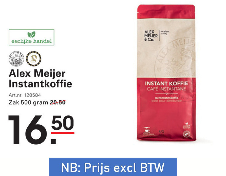 Alex Meijer   oploskoffie folder aanbieding bij  Sligro - details